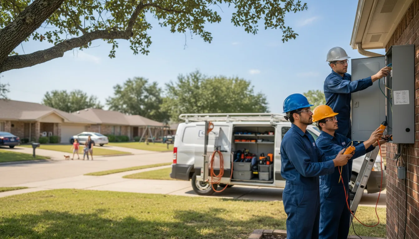 Certified electrician providing emergency electrical services in Scotland, TX